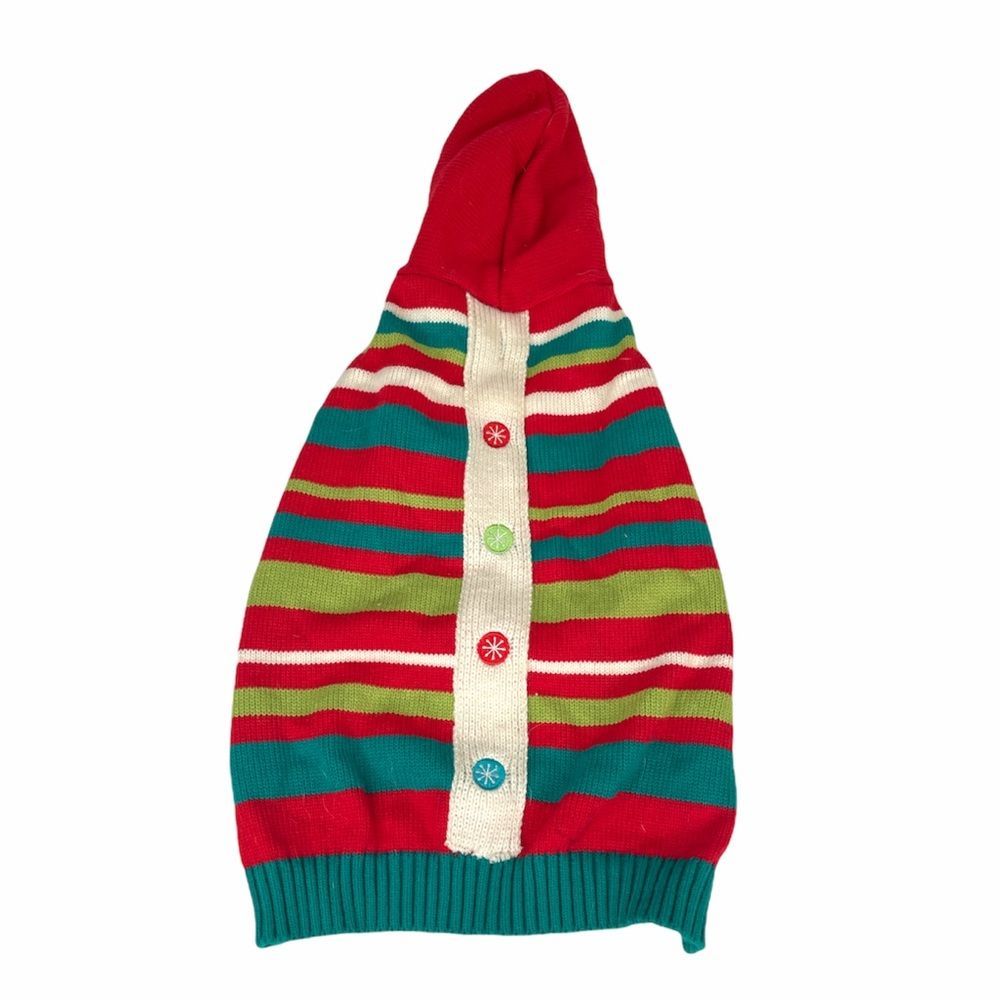 Let Holiday Collection Striped Dog Sweater, Large
